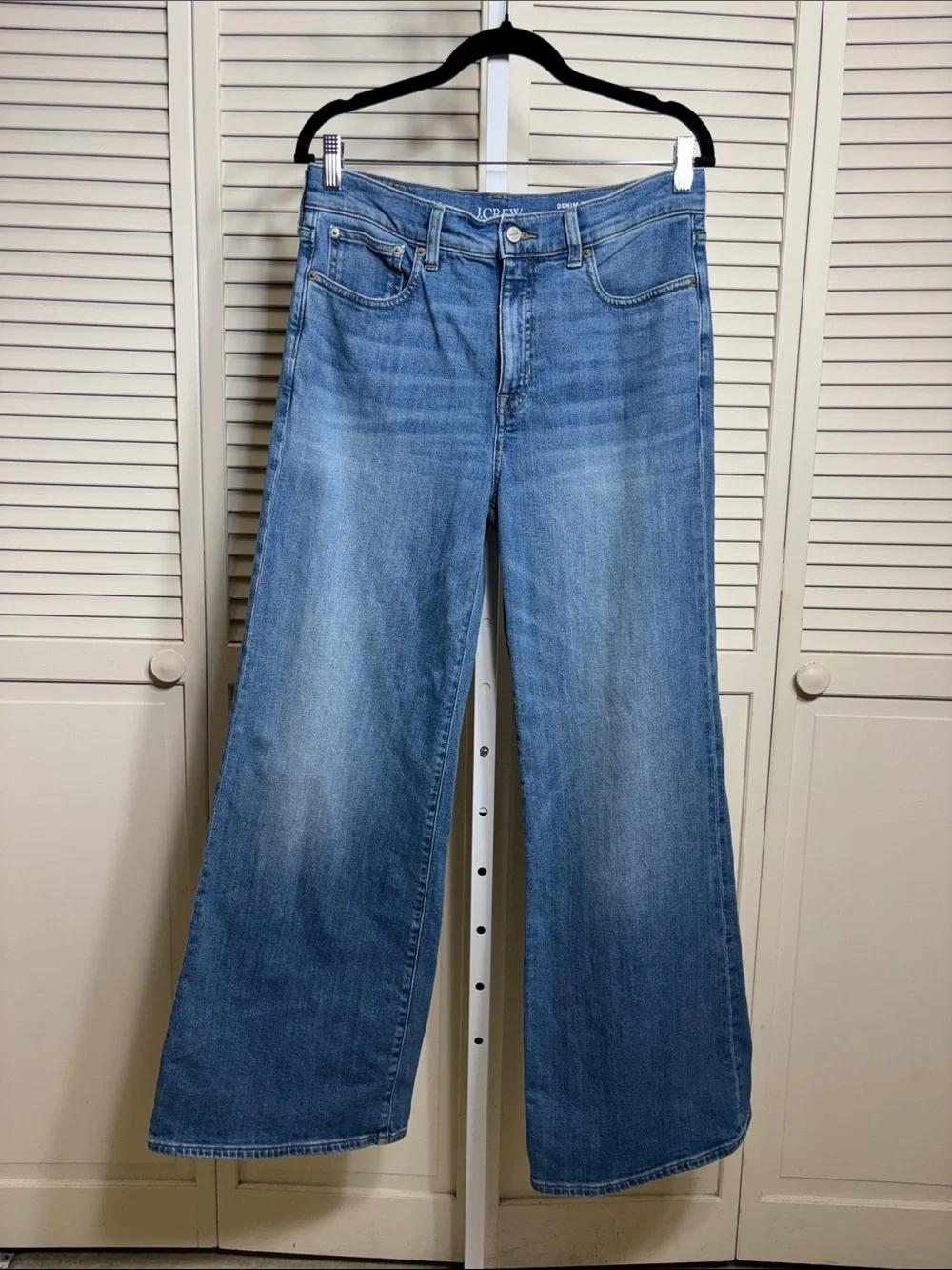 J. Crew Denim Trouser Blue Jean Wide Leg Size 29